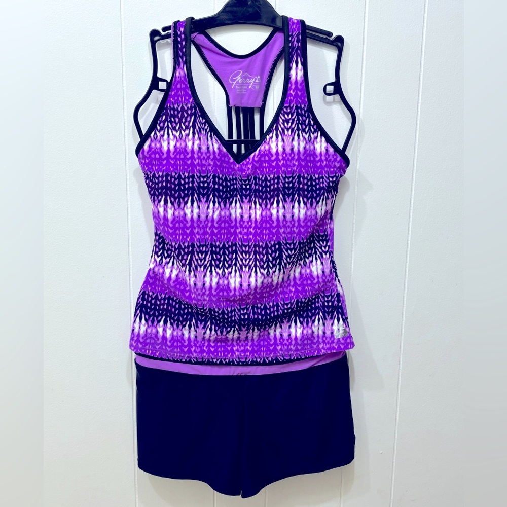 Gerry Ladies 2-Piece Tankini with Short Swimsuit Racer Back, New Without Tag